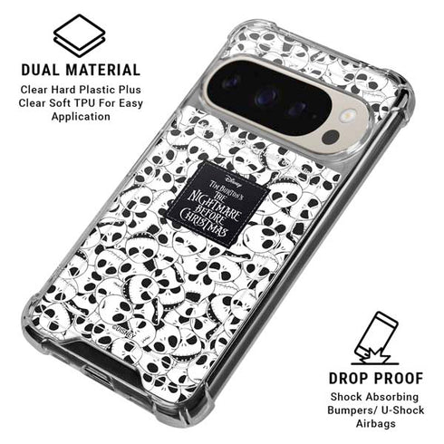 Disney The Nightmare Before Christmas Jack Skellington Pattern Pixel 9/9 Pro Clear Case